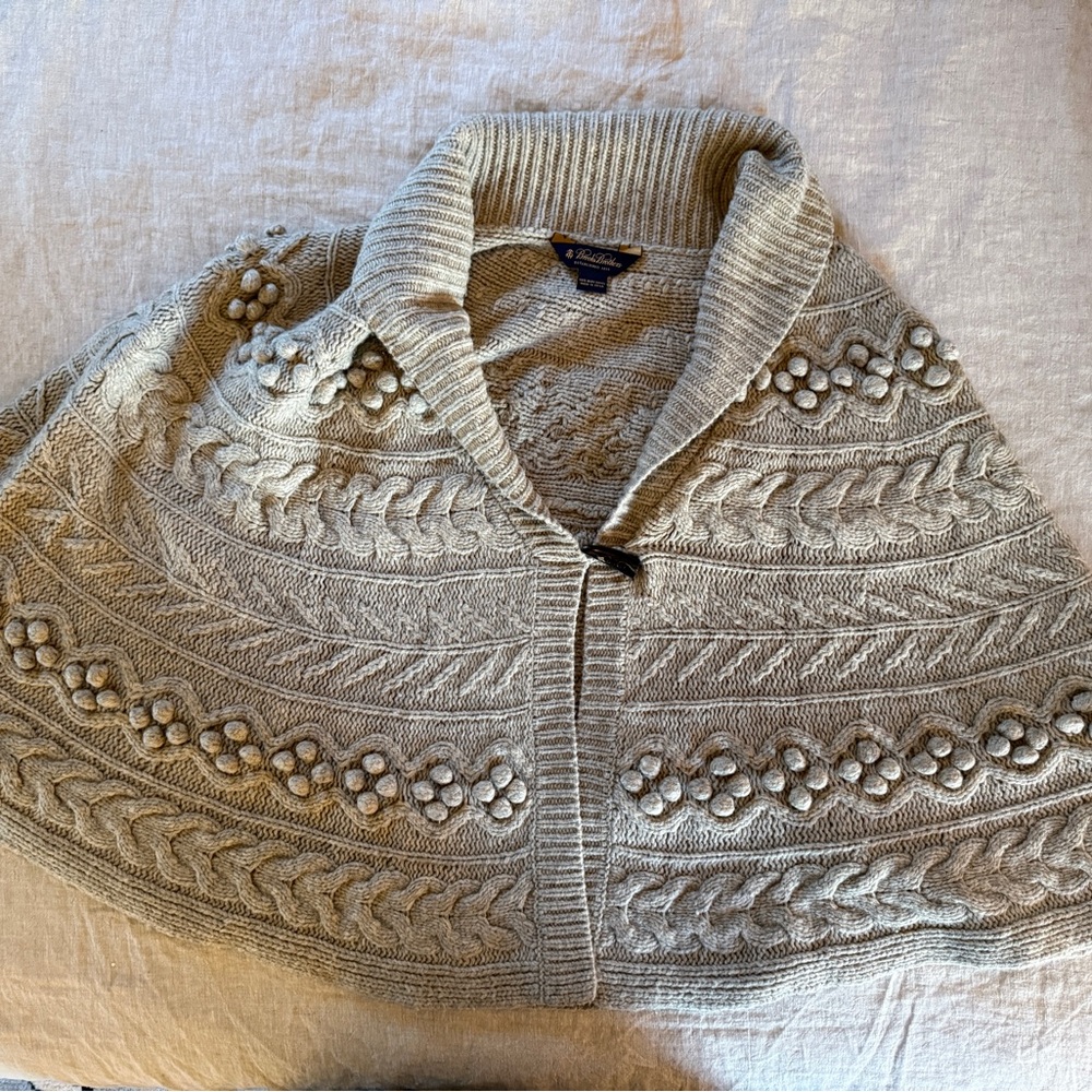 Brooks Brothers 100% baby camel poncho knitwear shawl collar